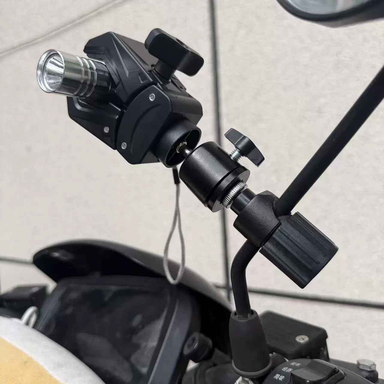 Pan Tilt Bracket - Metal Clamp round Tube Rearview Mirror