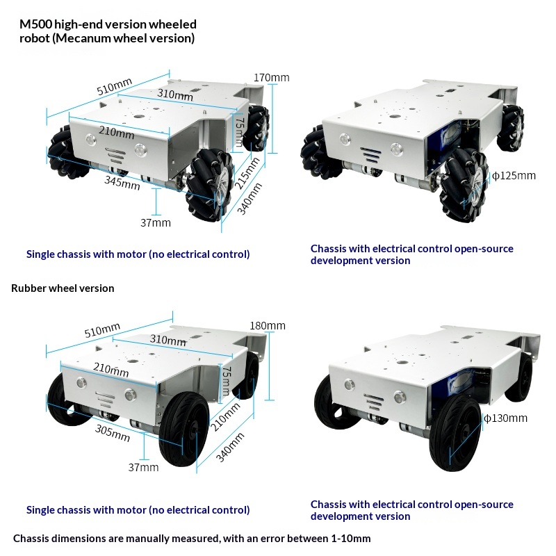 High-spec Four-wheel Drive Whe - огляд і ціна Tracked Robot Chassis