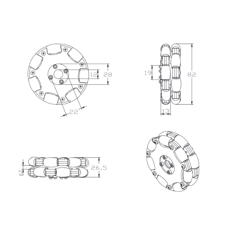 15KG Load 80mm Omnidirectional - огляд і ціна Robot Wheel