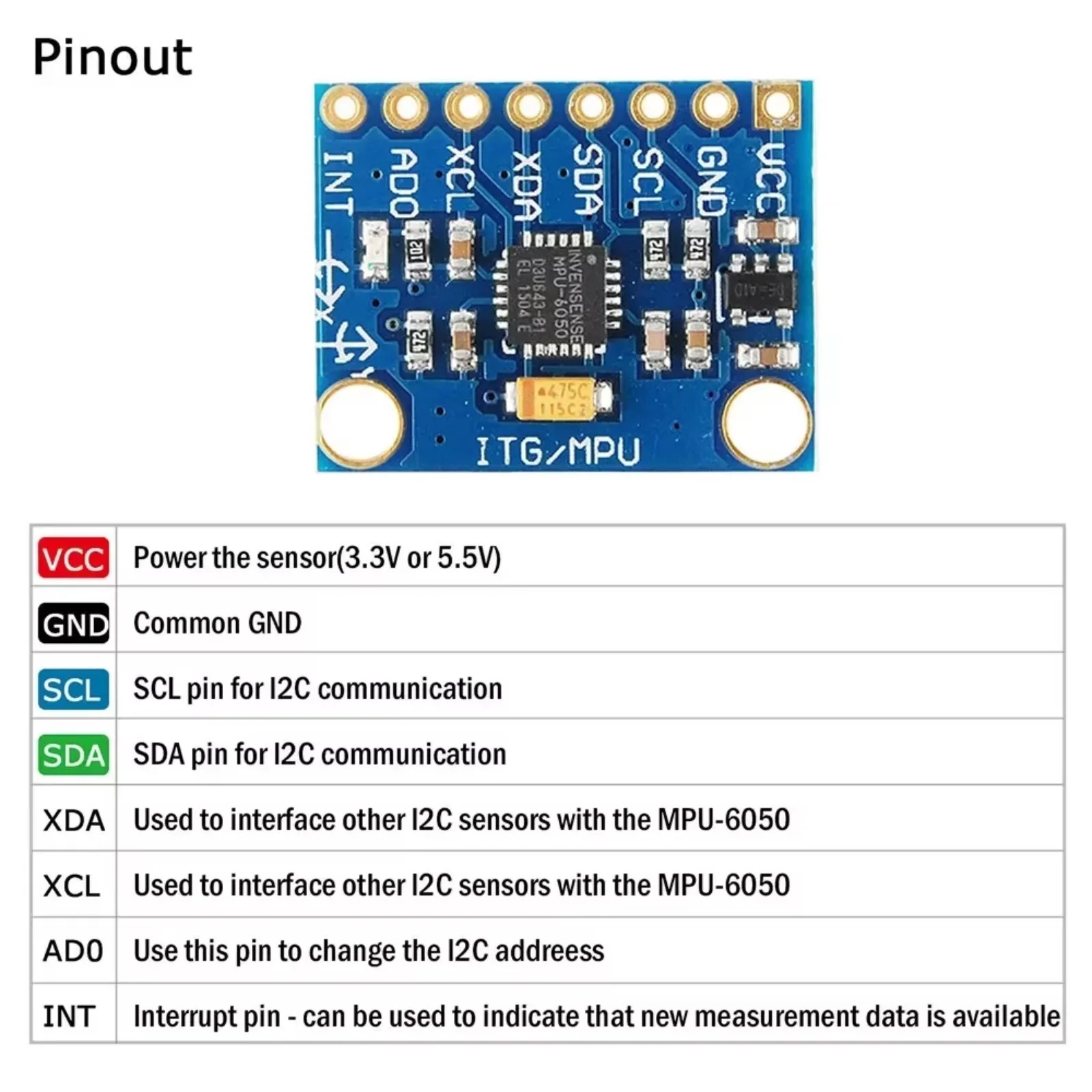 1/5/10pcs GY-521 MPU6050 3 Axi - огляд і ціна Accelerometer Mpu6050