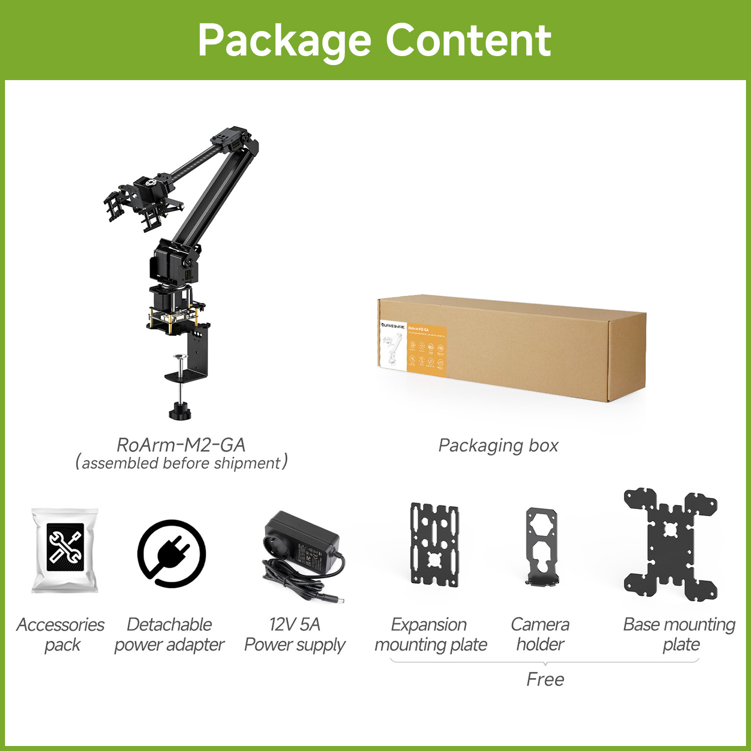 Waveshare 3+1 DOF High-torque  - огляд і ціна Robot Arm Kit