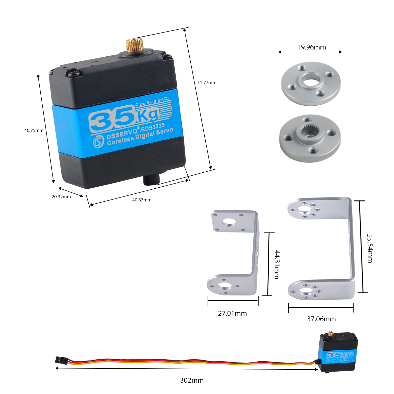 RDS3235 35kg Digital Servo Mot - огляд і ціна Servo Bracket