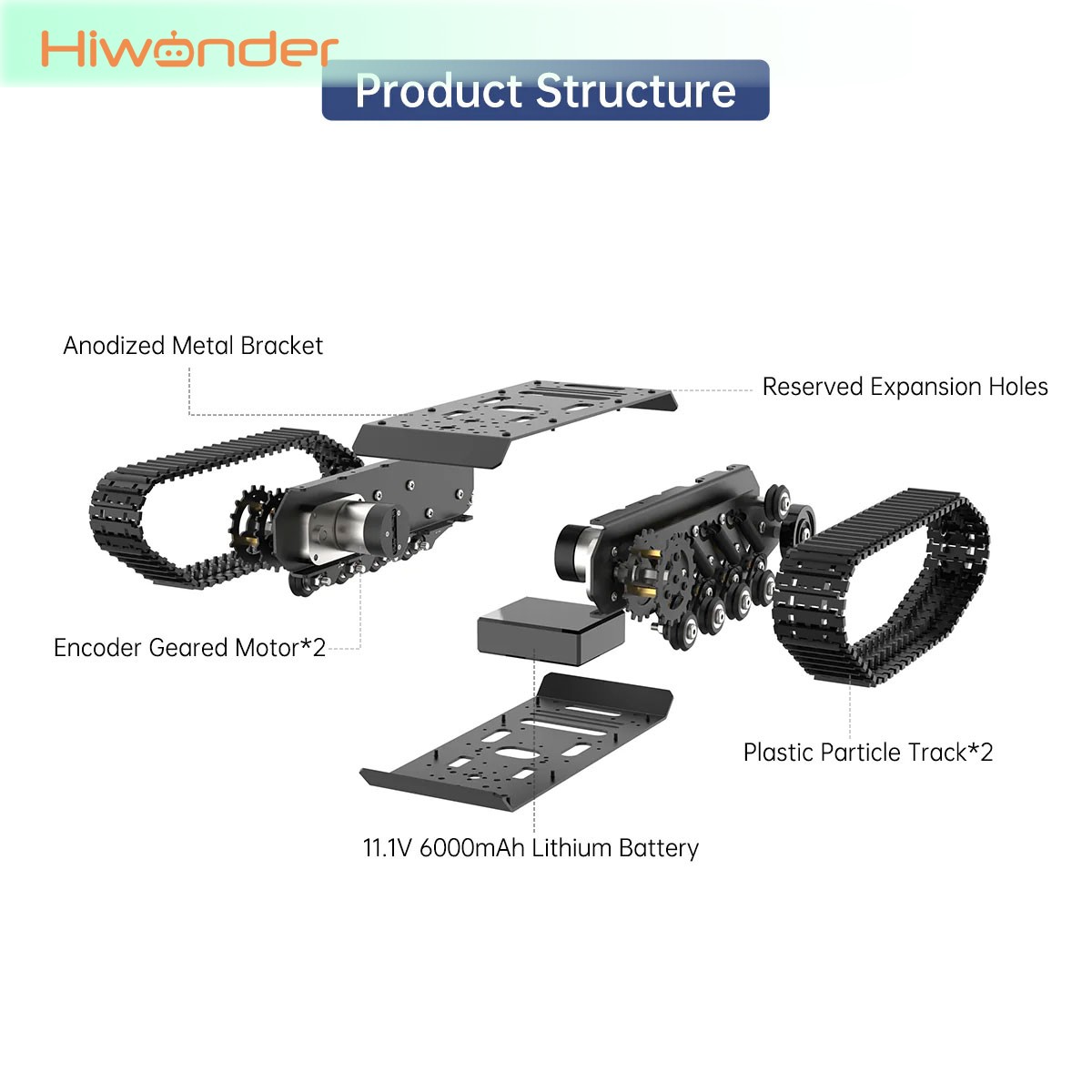 Hiwonder Tracked Tank Robot Ch - огляд і ціна Tracked Robot Chassis